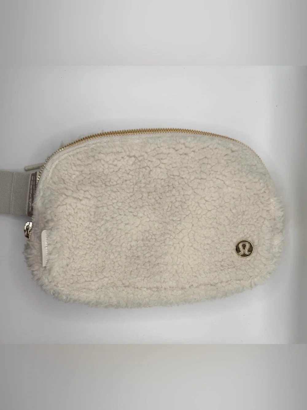 Lululemon Sherpa Fleece Everywhere Bag with Gold Accents